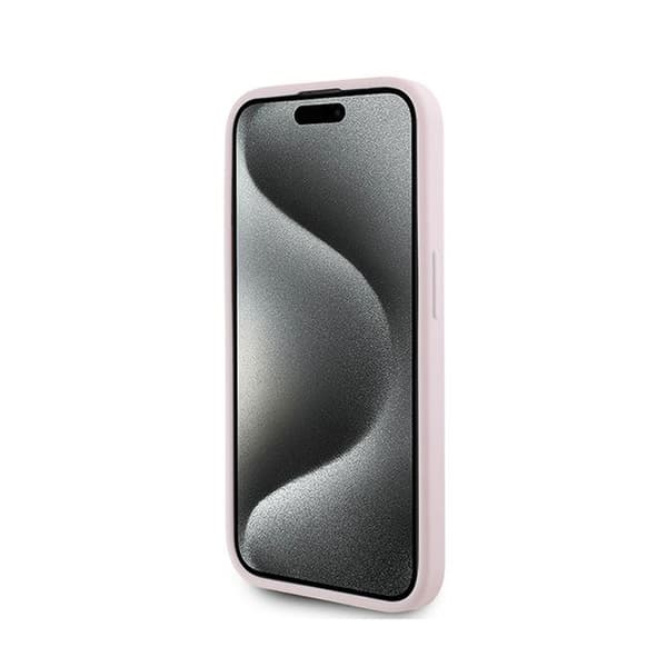 Karl Lagerfeld Diagonal Quilted Script - iPhone 15 Pro cover (lyserød)