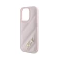 Miniatyrbillede 6 af 8: Karl Lagerfeld Diagonal Quilted Script - iPhone 15 Pro cover (lyserød)