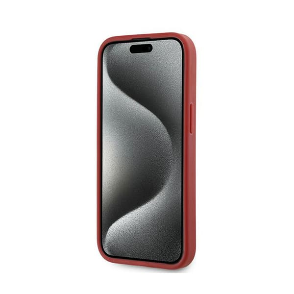 Karl Lagerfeld Diagonal Quilted Script - iPhone 15 / 14 / 13-skal (rött)