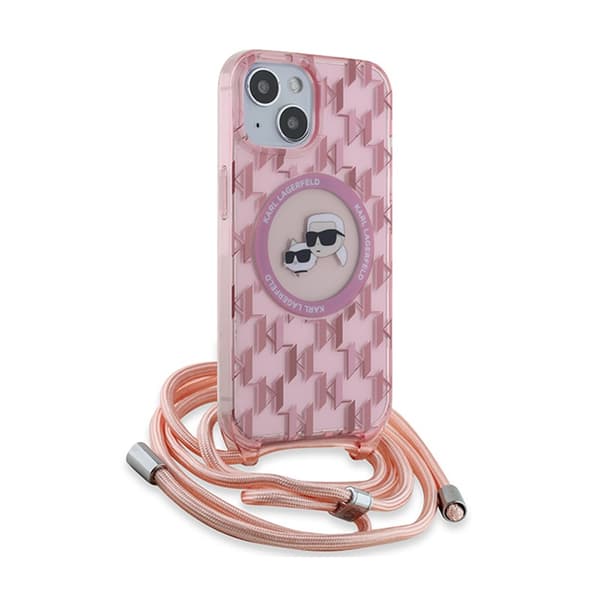 Karl Lagerfeld IML Crossbody Monogram Karl & Choupette Head MagSafe - iPhone 15 / 14 / 13 Cover (Pink)