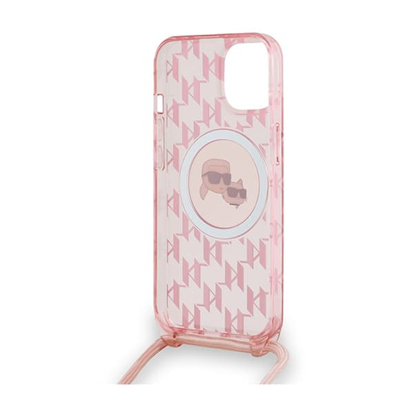 Karl Lagerfeld IML Crossbody Monogram Karl & Choupette Head MagSafe - iPhone 15 / 14 / 13 Cover (Pink)