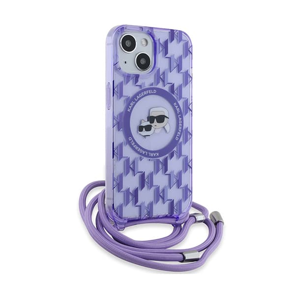 Karl Lagerfeld IML Crossbody Monogram Karl & Choupette Head MagSafe - iPhone 15 / 14 / 13 Cover (Lilla)