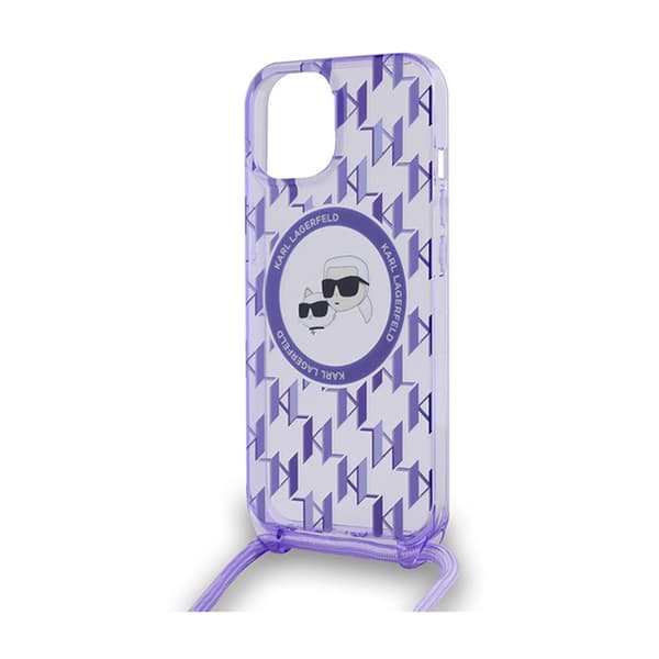 Karl Lagerfeld IML Crossbody Monogram Karl & Choupette Head MagSafe - iPhone 15 / 14 / 13 Cover (Lilla)