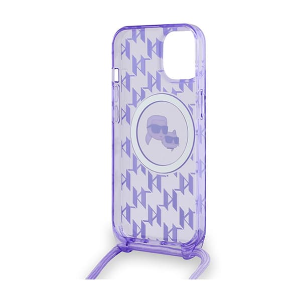 Karl Lagerfeld IML Crossbody Monogram Karl & Choupette Head MagSafe - iPhone 15 / 14 / 13 Cover (Lilla)