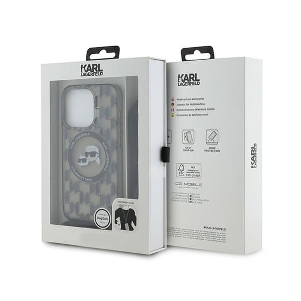 Karl Lagerfeld IML Crossbody Monogram Karl & Choupette Head MagSafe - iPhone 15 Pro Max -kotelo (musta)