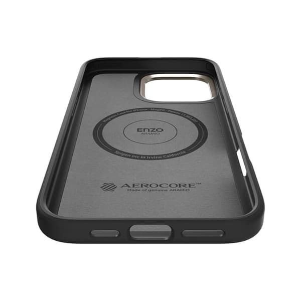 Spigen Enzo Aramid Mag MagSafe - iPhone 16 Pro -suojakuori (Musta / Luonnonvärinen)