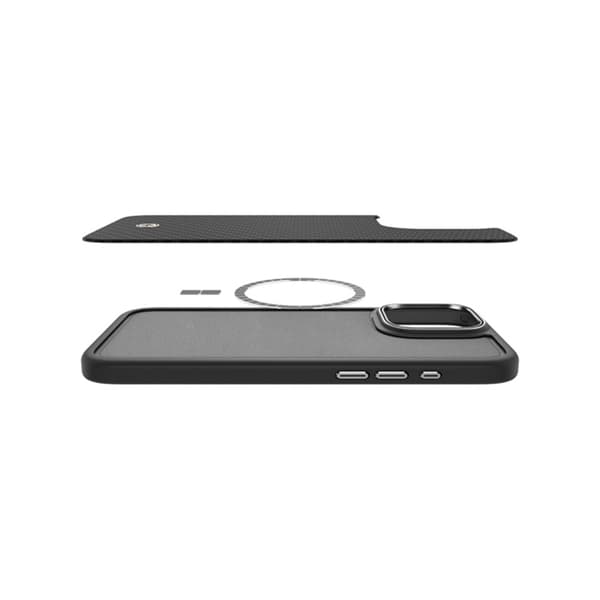 Spigen Enzo Aramid Mag MagSafe - iPhone 16 Pro -suojakuori (musta / hopea)
