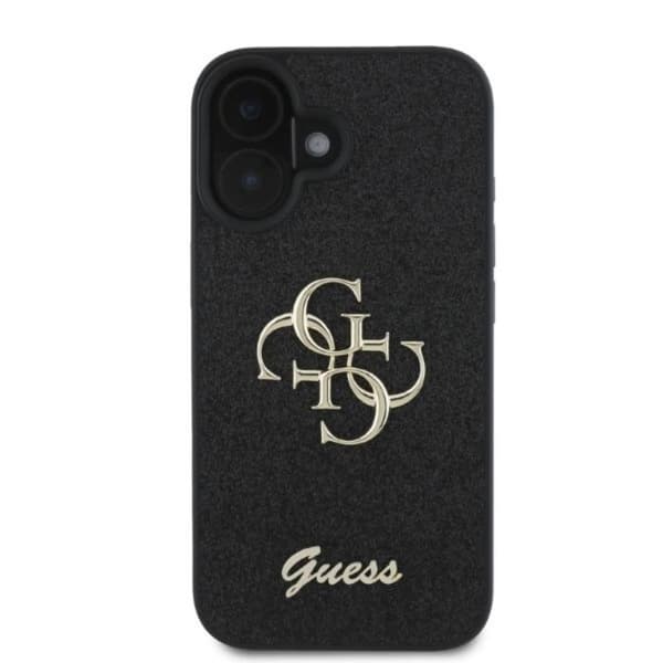 Guess Fixed Glitter Big 4G - iPhone 16-skal (svart)