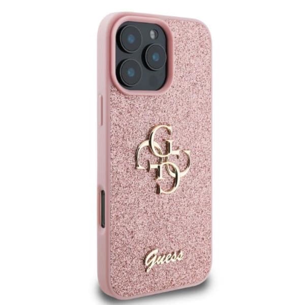 Guess Fixed Glitter Big 4G - iPhone 16 Pro Max cover (lyserød)