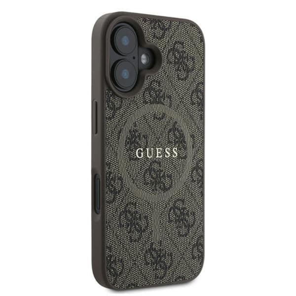 Guess 4G Ring Classic Logo MagSafe - iPhone 16 Plus cover (brun)