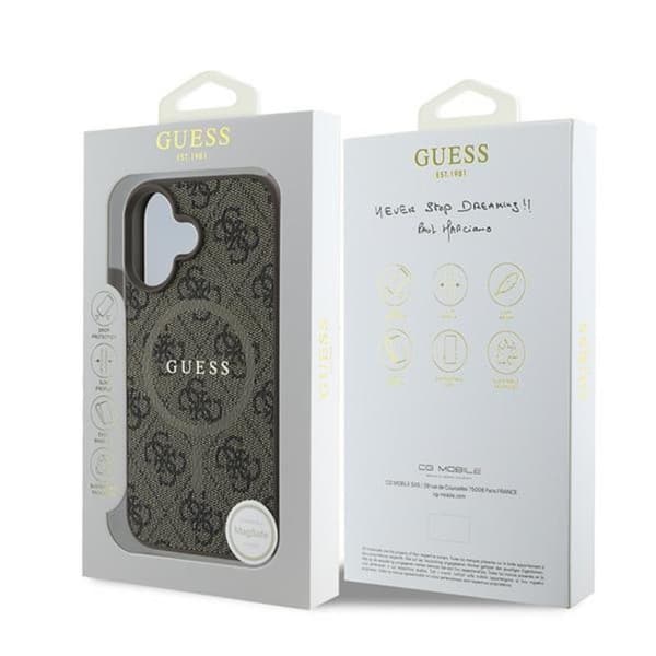 Guess 4G Ring Classic Logo MagSafe - iPhone 16 Plus cover (brun)