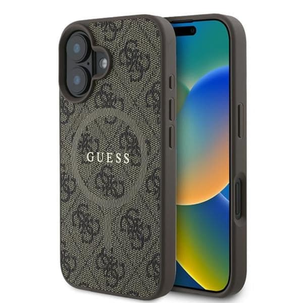Guess 4G Ring Classic Logo MagSafe - iPhone 16 Plus cover (brun)