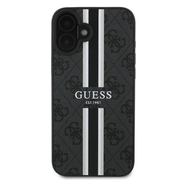 Guess 4G Printed Stripes MagSafe - iPhone 16 Plus -suojakuori (musta)