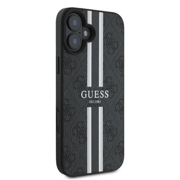 Guess 4G Printed Stripes MagSafe - iPhone 16 Plus -suojakuori (musta)
