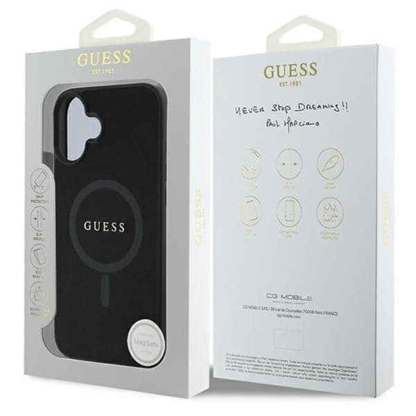 Guess Saffiano Classic Logo MagSafe - iPhone 16 Plus cover (sort)