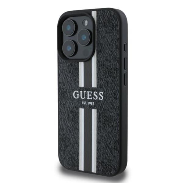 Guess 4G Printed Stripes MagSafe - iPhone 16 Pro Max cover (sort)