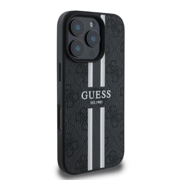 Guess 4G Printed Stripes MagSafe - iPhone 16 Pro Max cover (sort)