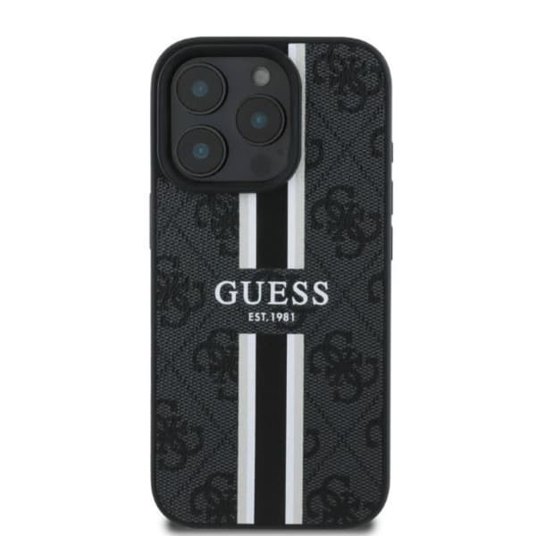 Guess 4G Printed Stripes MagSafe - iPhone 16 Pro Max cover (sort)
