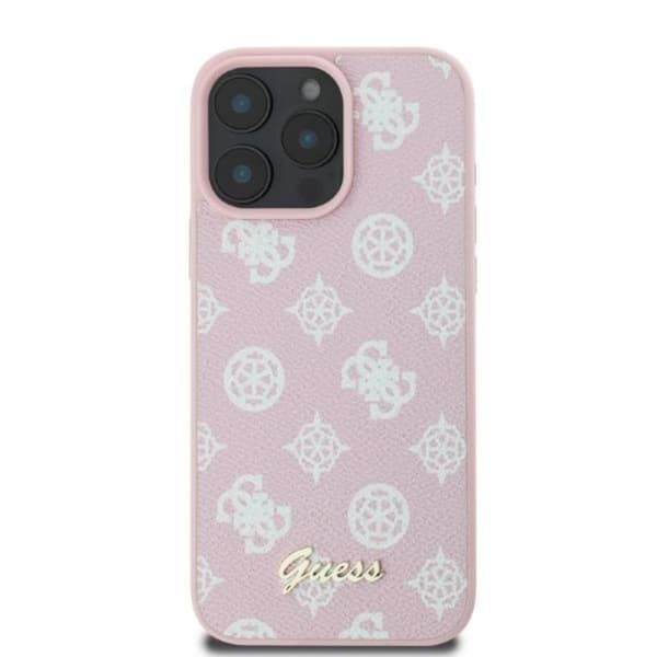 Guess Peony Script MagSafe - iPhone 16 Pro Max-skal (rosa)