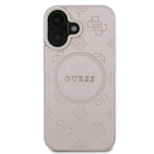 Guess Saffiano Peony Classic Logo MagSafe - iPhone 16 Plus cover (lyserød)