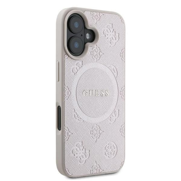 Guess Saffiano Peony Classic Logo MagSafe - iPhone 16 Plus cover (lyserød)