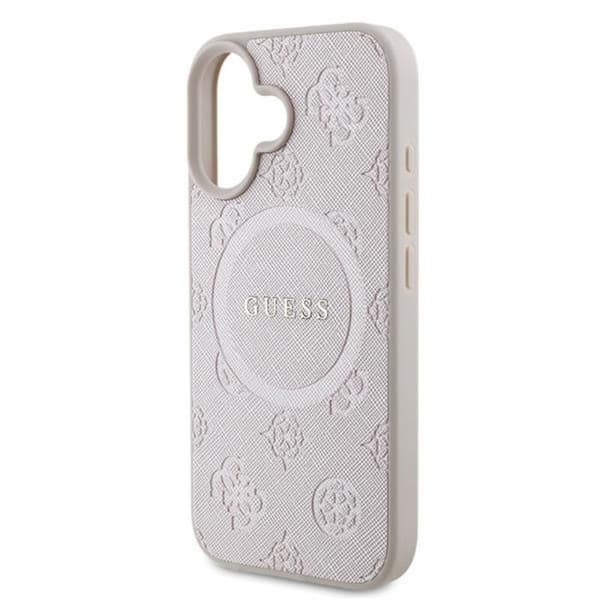Guess Saffiano Peony Classic Logo MagSafe - iPhone 16 Plus cover (lyserød)