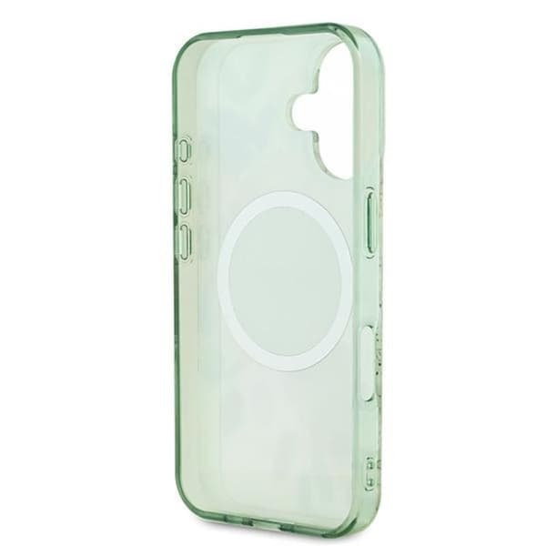 Guess IML Blomster & Tonal Circle MagSafe - iPhone 16 Plus Etui (Grøn)