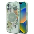 Miniatyrbillede 1 af 8: Guess IML Blomster & Tonal Circle MagSafe - iPhone 16 Plus Etui (Grøn)