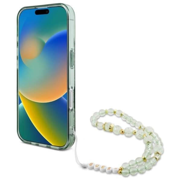 Guess IML Flowers helminauhalla MagSafe - iPhone 16 Plus -suojakuori (vihreä)
