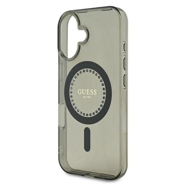 Guess IML Strassilla koristeltu MagSafe - iPhone 16 Plus -suojakuori (musta)