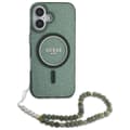 Miniatyrbillede 2 af 6: Guess IML Glitter med perlerem MagSafe - iPhone 16 Plus cover (grøn)