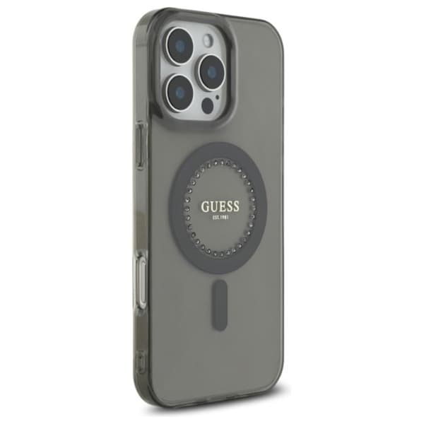 Guess IML Rhinestones MagSafe - iPhone 16 Pro Max cover (sort)