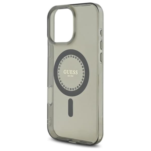 Guess IML Rhinestones MagSafe - iPhone 16 Pro Max cover (sort)