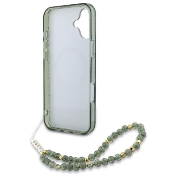 Guess IML Flowers Allover Electro med perlerem MagSafe - iPhone 16 Plus cover (grøn)