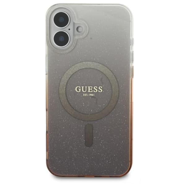 Guess IML Glitter Gradient MagSafe - iPhone 16 Plus -suojakuori (ruskea)