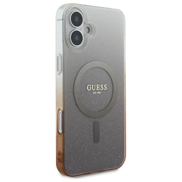 Guess IML Glitter Gradient MagSafe - iPhone 16 Plus -suojakuori (ruskea)