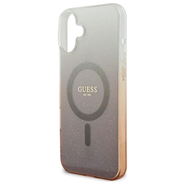 Guess IML Glitter Gradient MagSafe - iPhone 16 Plus -suojakuori (ruskea)