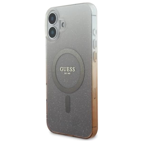 Guess IML Glitter Gradient MagSafe - iPhone 16 Plus -suojakuori (ruskea)