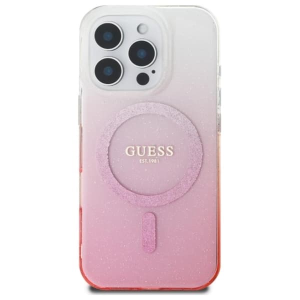 Guess IML Glitter Gradient MagSafe - iPhone 16 Pro Max cover (lyserød)