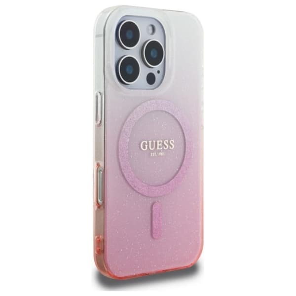 Guess IML Glitter Gradient MagSafe - iPhone 16 Pro Max cover (lyserød)
