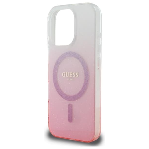 Guess IML Glitter Gradient MagSafe - iPhone 16 Pro Max cover (lyserød)