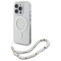 Miniatyrbillede 1 af 7: Guess IML Glitter med perlerem MagSafe - iPhone 16 Pro cover (klar)