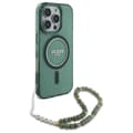 Miniatyrbillede 3 af 7: Guess IML Glitter med perlerem MagSafe - iPhone 16 Pro Max cover (grøn)