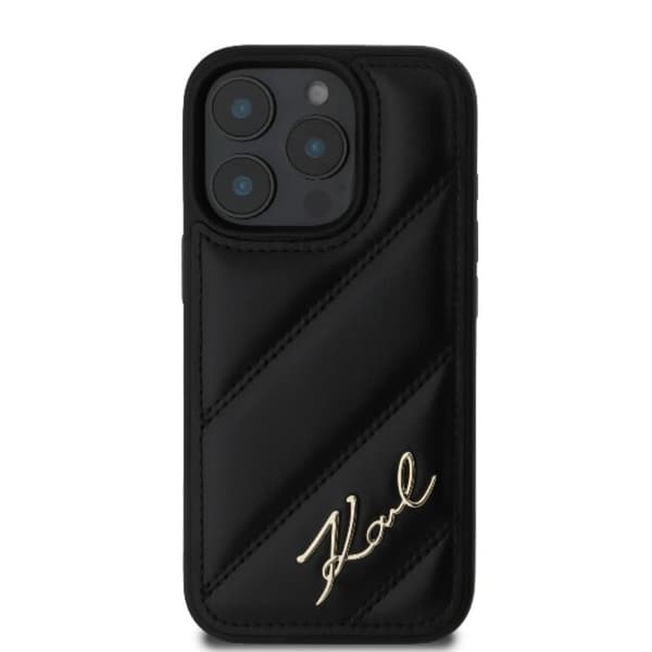 Karl Lagerfeld Quilted Signature - iPhone 16 Pro Max cover (sort)