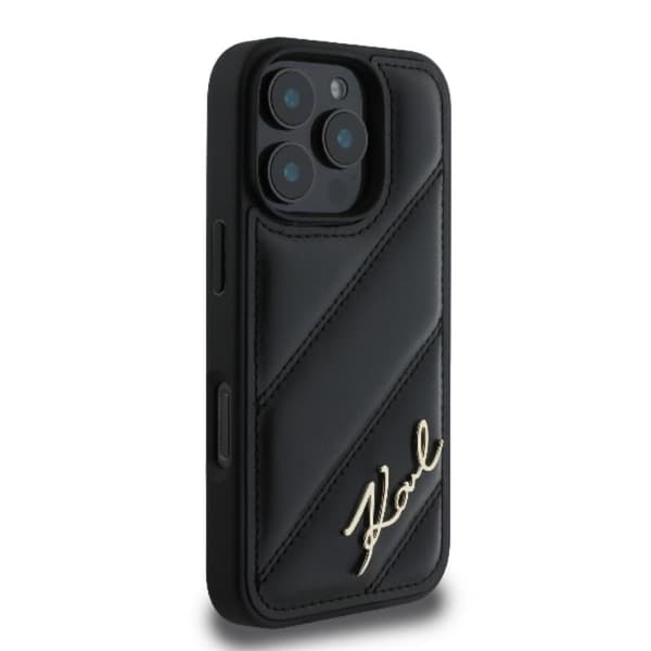 Karl Lagerfeld Quilted Signature - iPhone 16 Pro Max cover (sort)