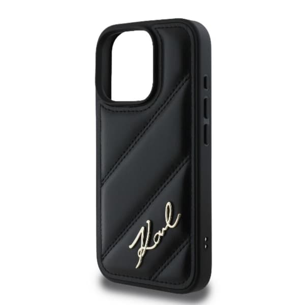 Karl Lagerfeld Quilted Signature - iPhone 16 Pro Max cover (sort)