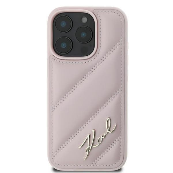 Karl Lagerfeld Quilted Signature - iPhone 16 Pro Max cover (lyserød)