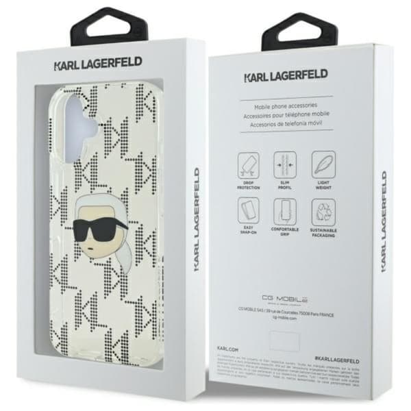 Karl Lagerfeld IML Karl Head Galvanoitu - iPhone 16 -suojakuori (Läpinäkyvä)