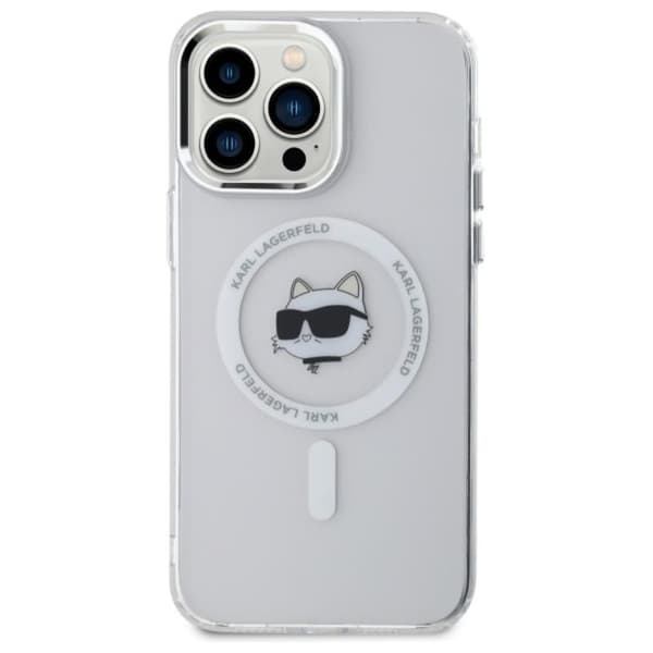 Karl Lagerfeld IML Metal Choupette Head MagSafe - iPhone 13 Pro Max cover (hvid)