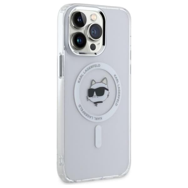 Karl Lagerfeld IML Metal Choupette Head MagSafe - iPhone 13 Pro Max cover (hvid)